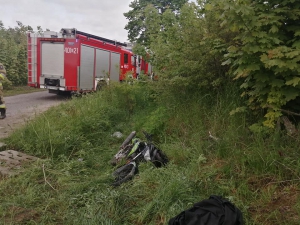 Wypadek drogowy z udziałem motocyklisty