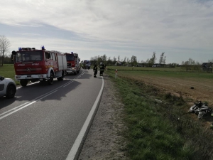 Wypadek motocyklisty na trasie Rokity &ndash; Rokiciny