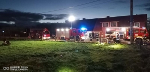Pożar budynku w Kozach
